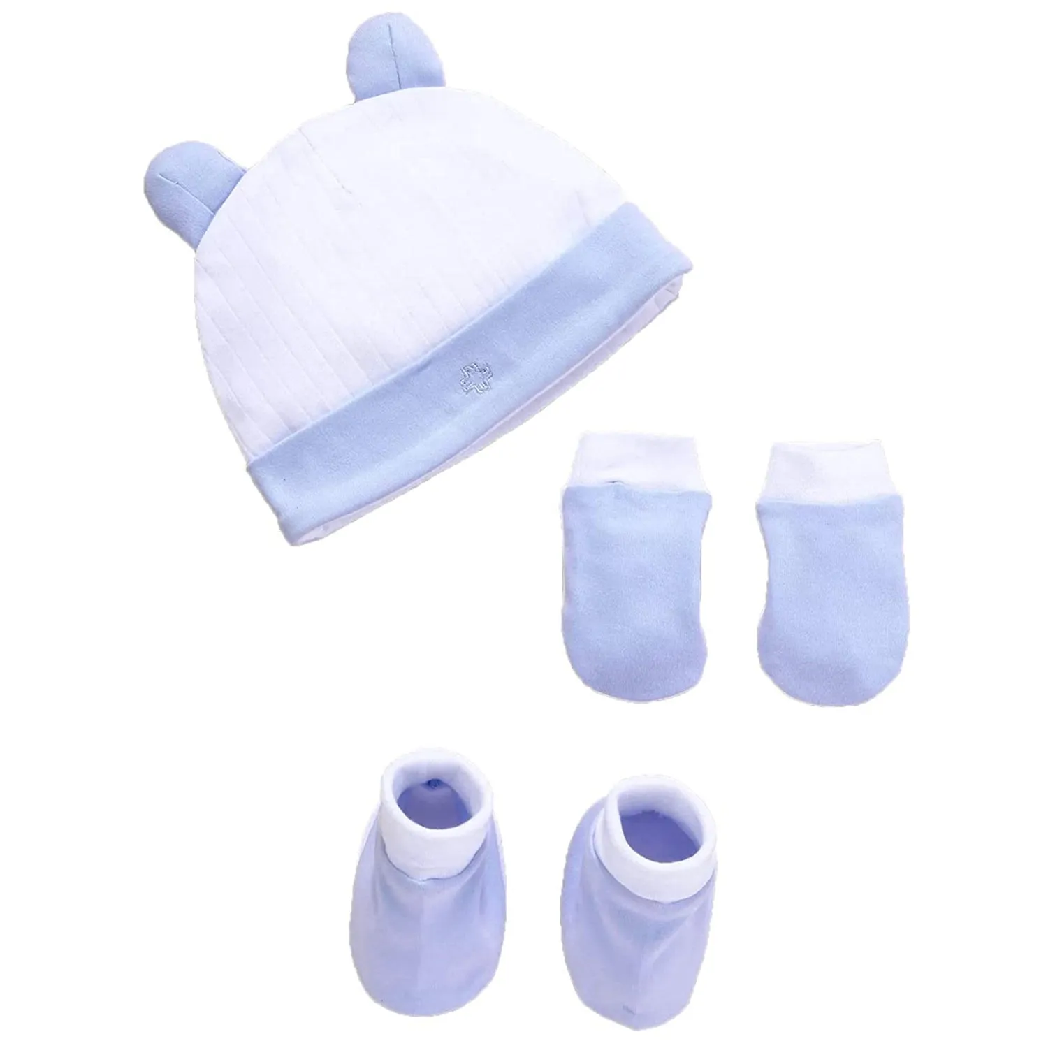 Accessories (Cap, Mittens, Booties) Gift Set 3 Pcs - Boys - Blue