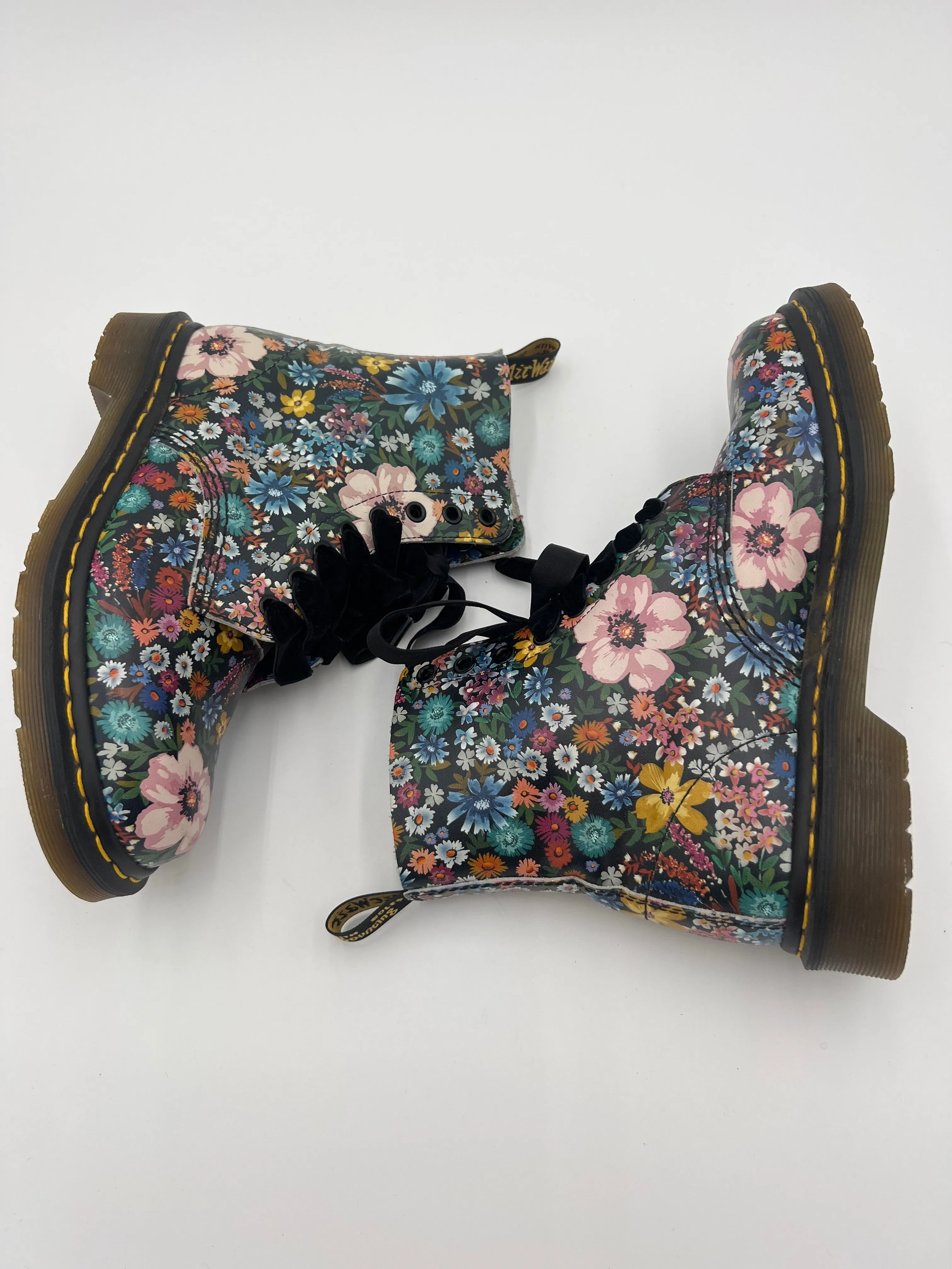 Boots Combat By Dr Martens In Floral Print, Size: 8