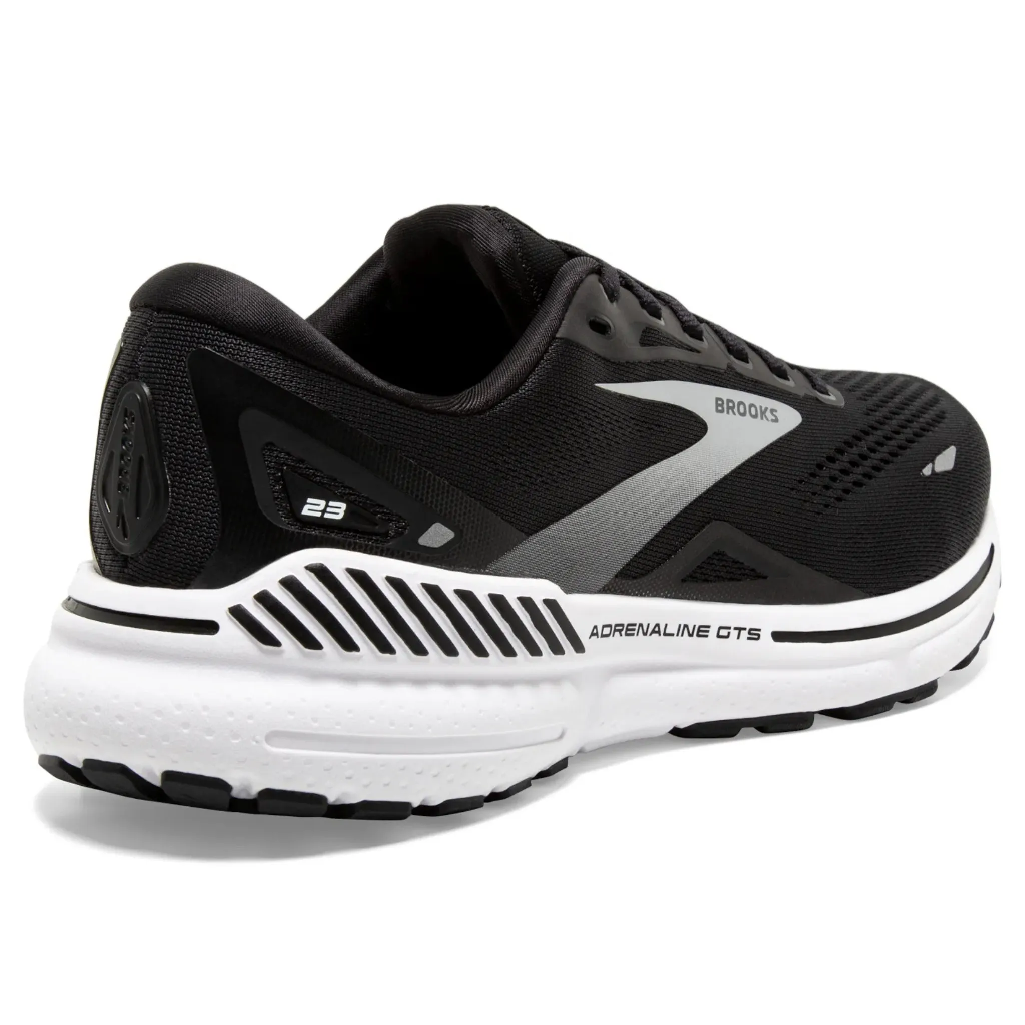 Brooks Men's 110391 004 Adrenaline GTS 23 Black White Silver Cushion Support Running Shoes WIDE