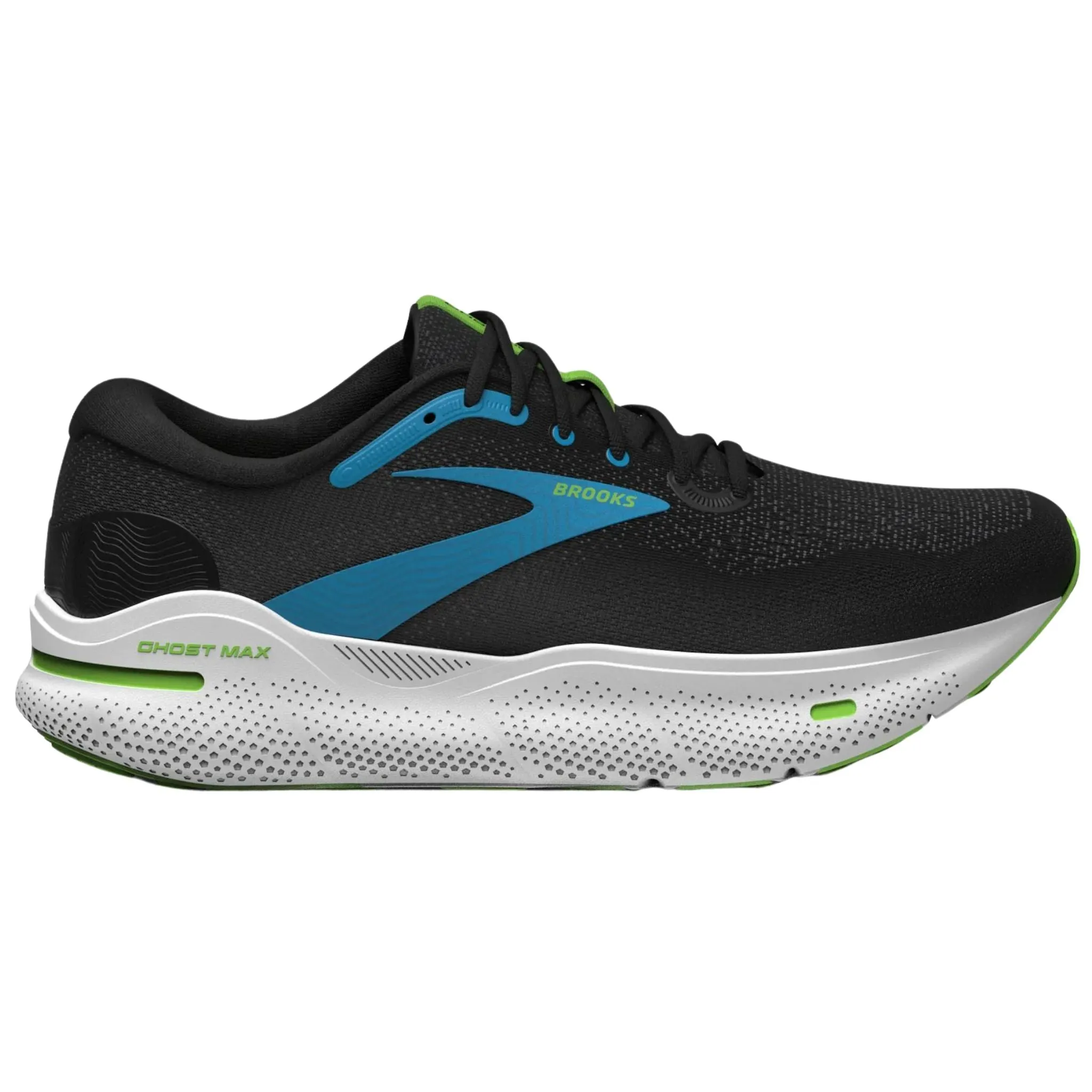 Brooks Men's 110406 060 Ghost Max Black Atomic Blue Jasmine Cushion Running Shoes