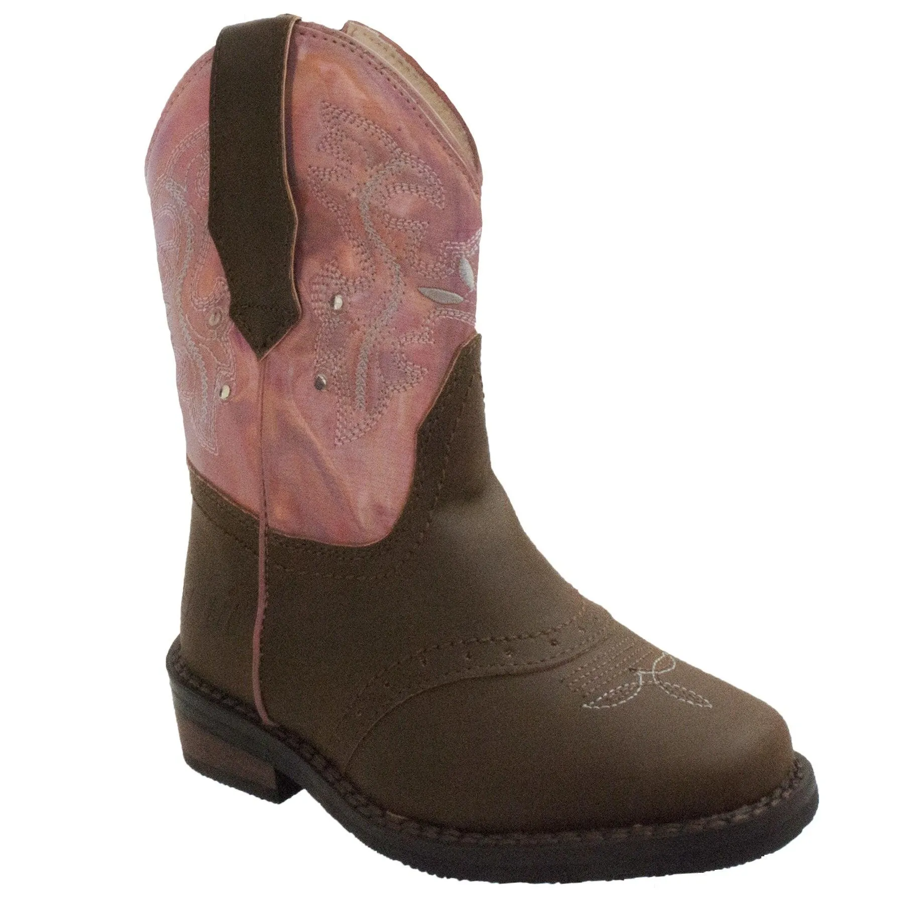 Case IH Toddler's Western Light Up Boot Brown/Pink