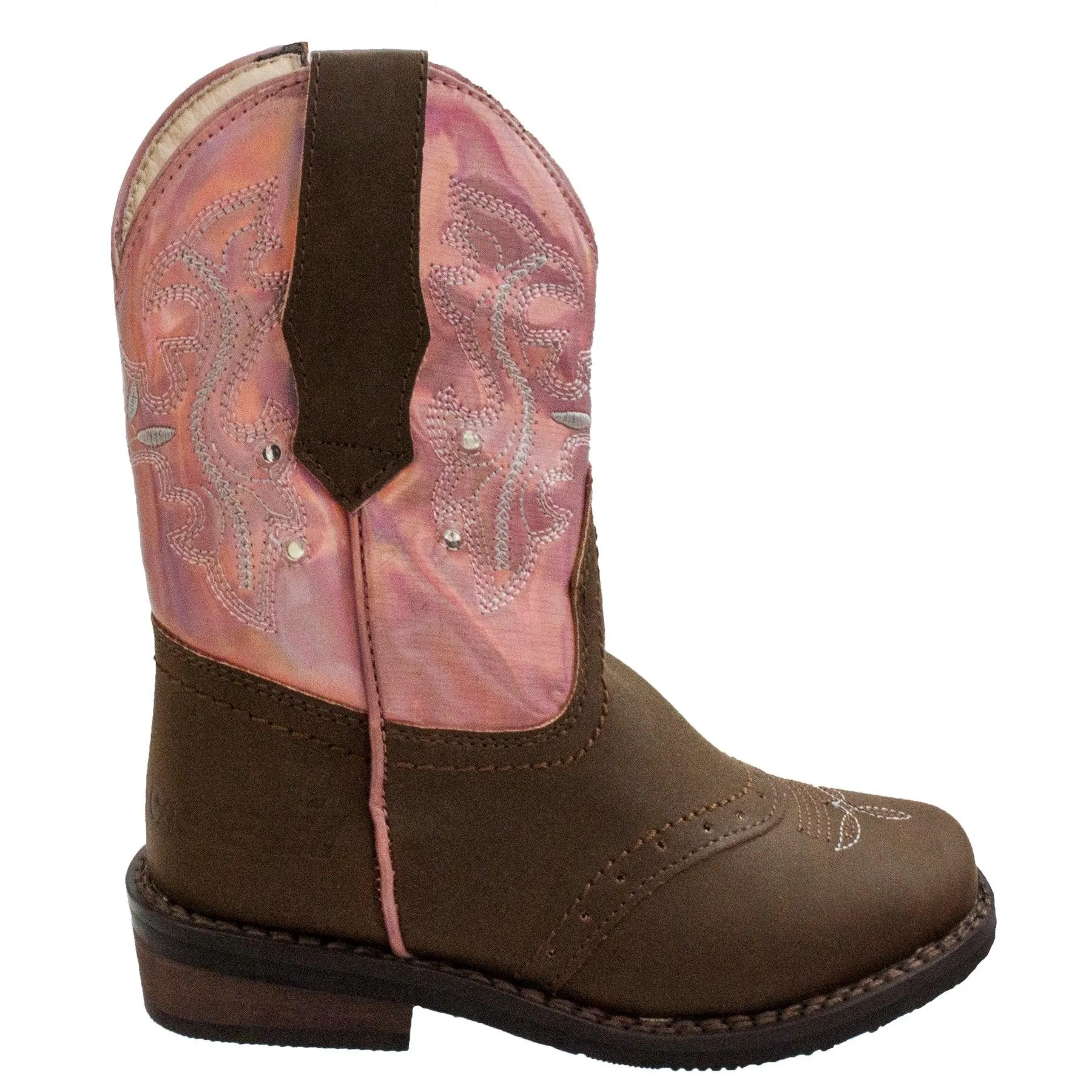 Case IH Toddler's Western Light Up Boot Brown/Pink