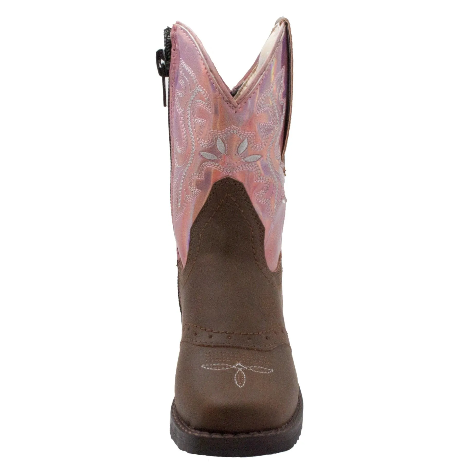 Case IH Toddler's Western Light Up Boot Brown/Pink