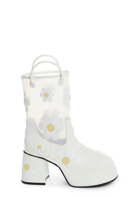 Chasing Daydreams Rain Booties - White