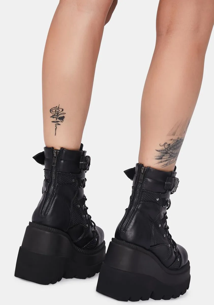 Combat Technopagan Platform Boots