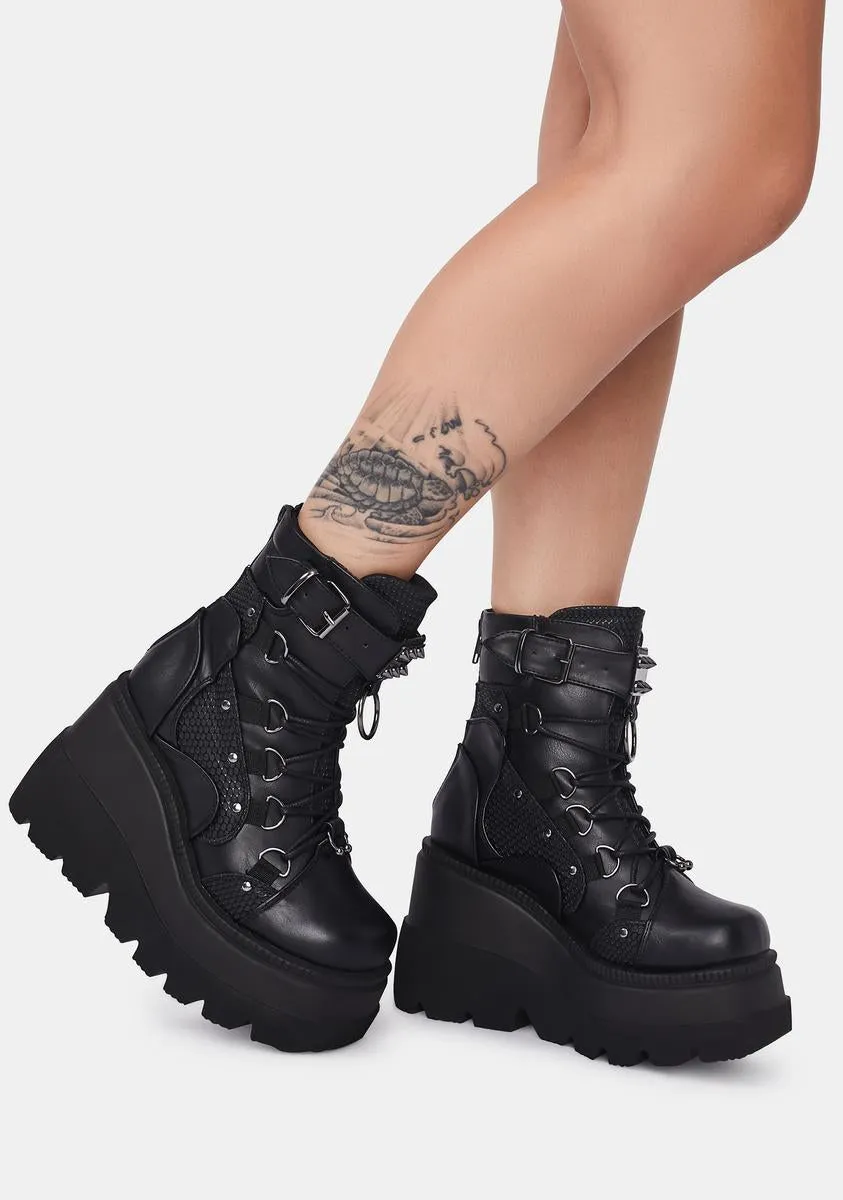 Combat Technopagan Platform Boots