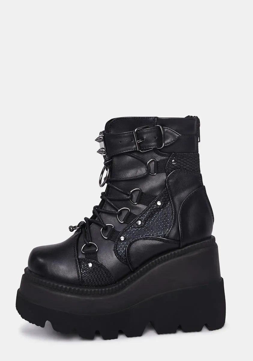 Combat Technopagan Platform Boots