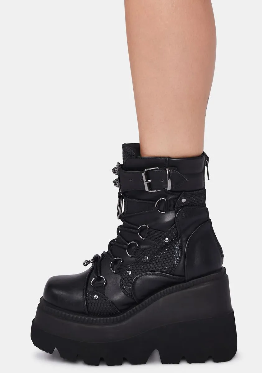 Combat Technopagan Platform Boots