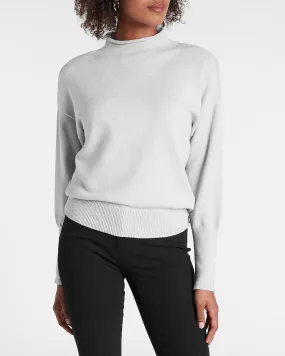 Cozy Mock Neck Sweater in Silver Heather Gray