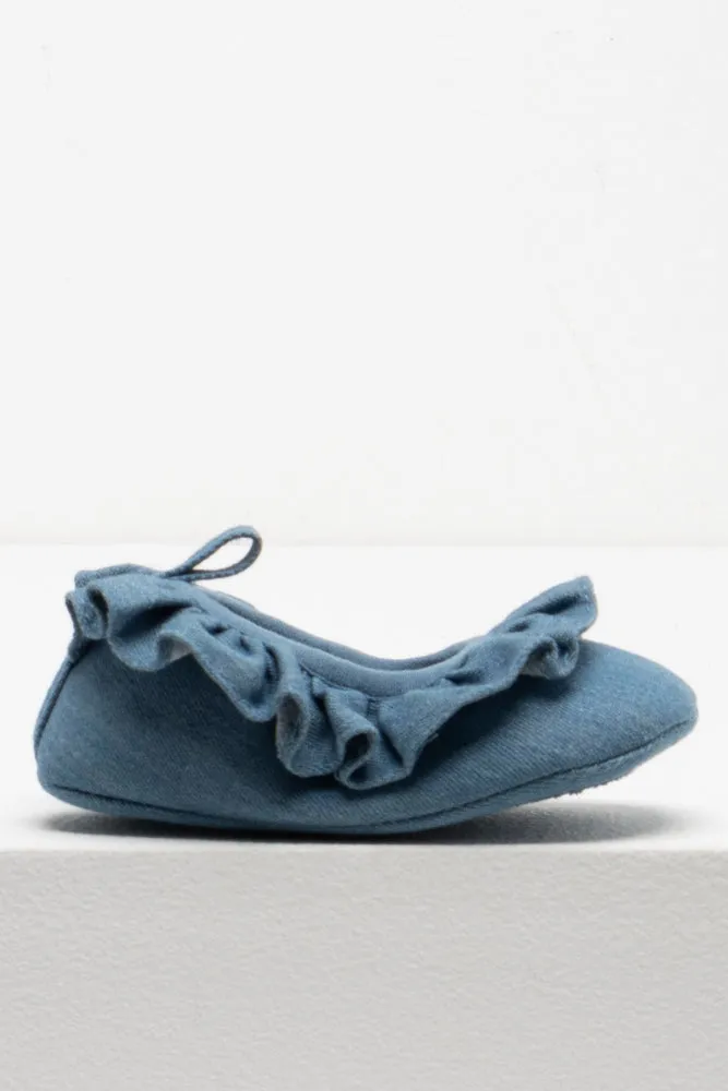 Denim Frill Pump Blue