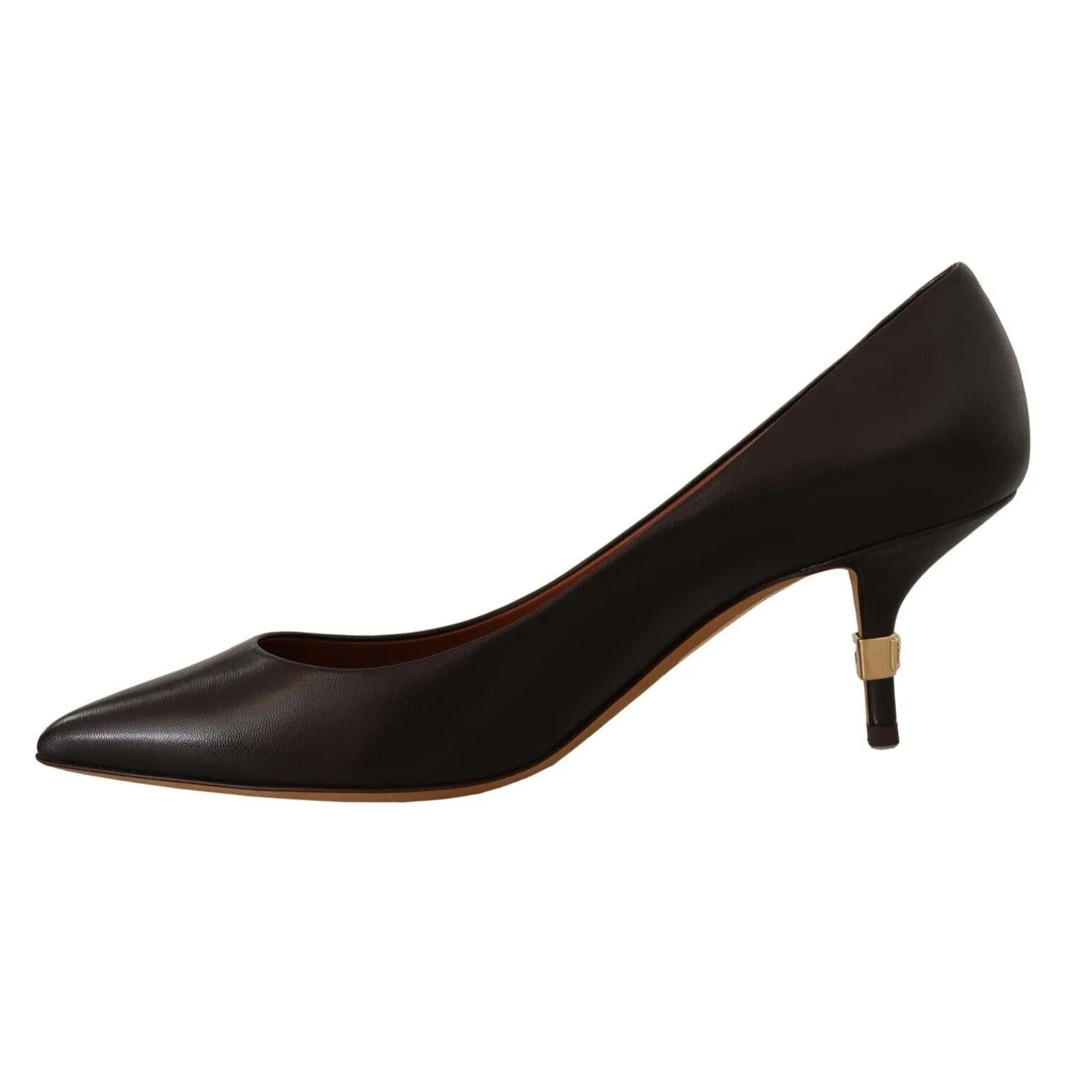 Dolce & Gabbana Elegant Brown Leather Heels Pumps