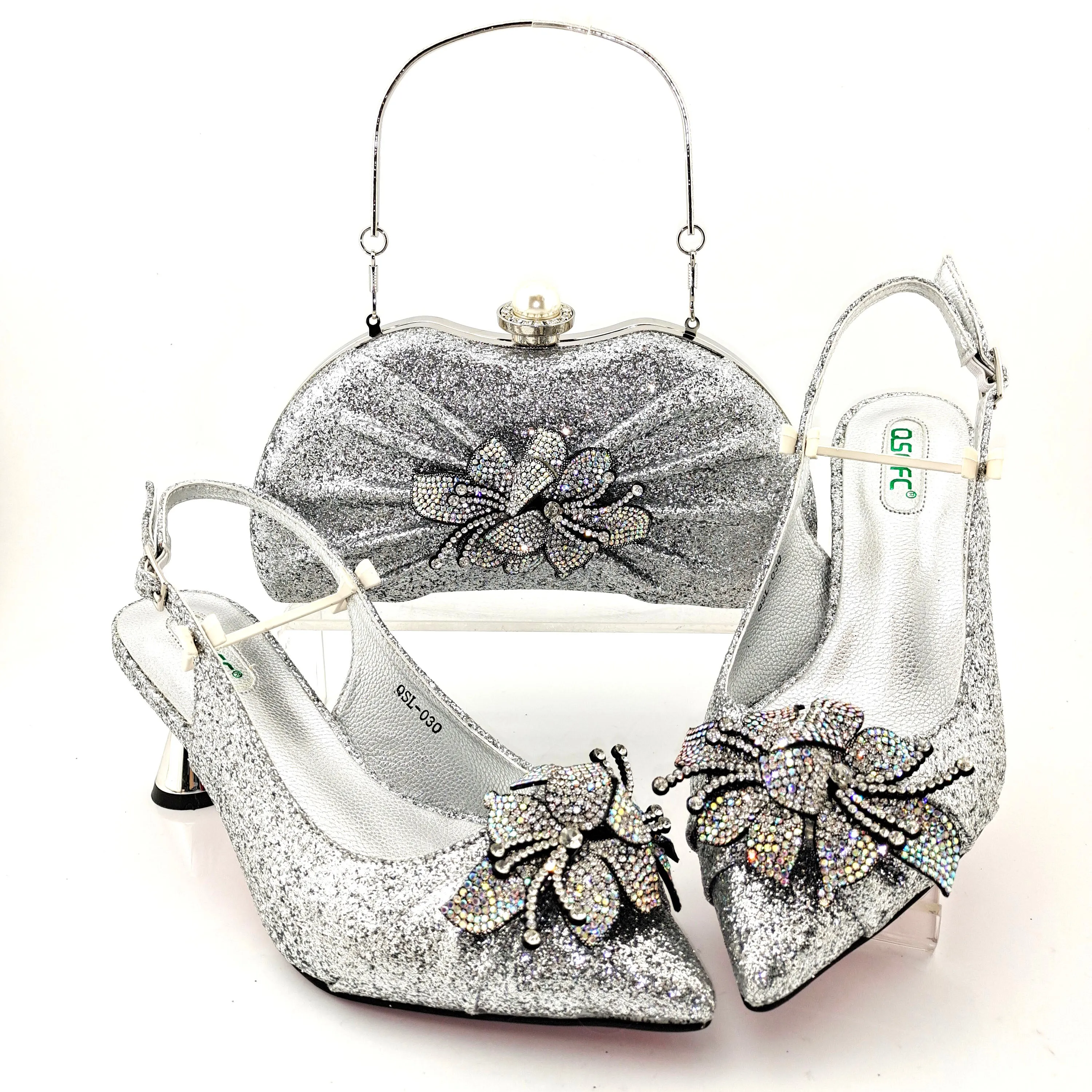 Elegant Party Women Shoes and Bag Set