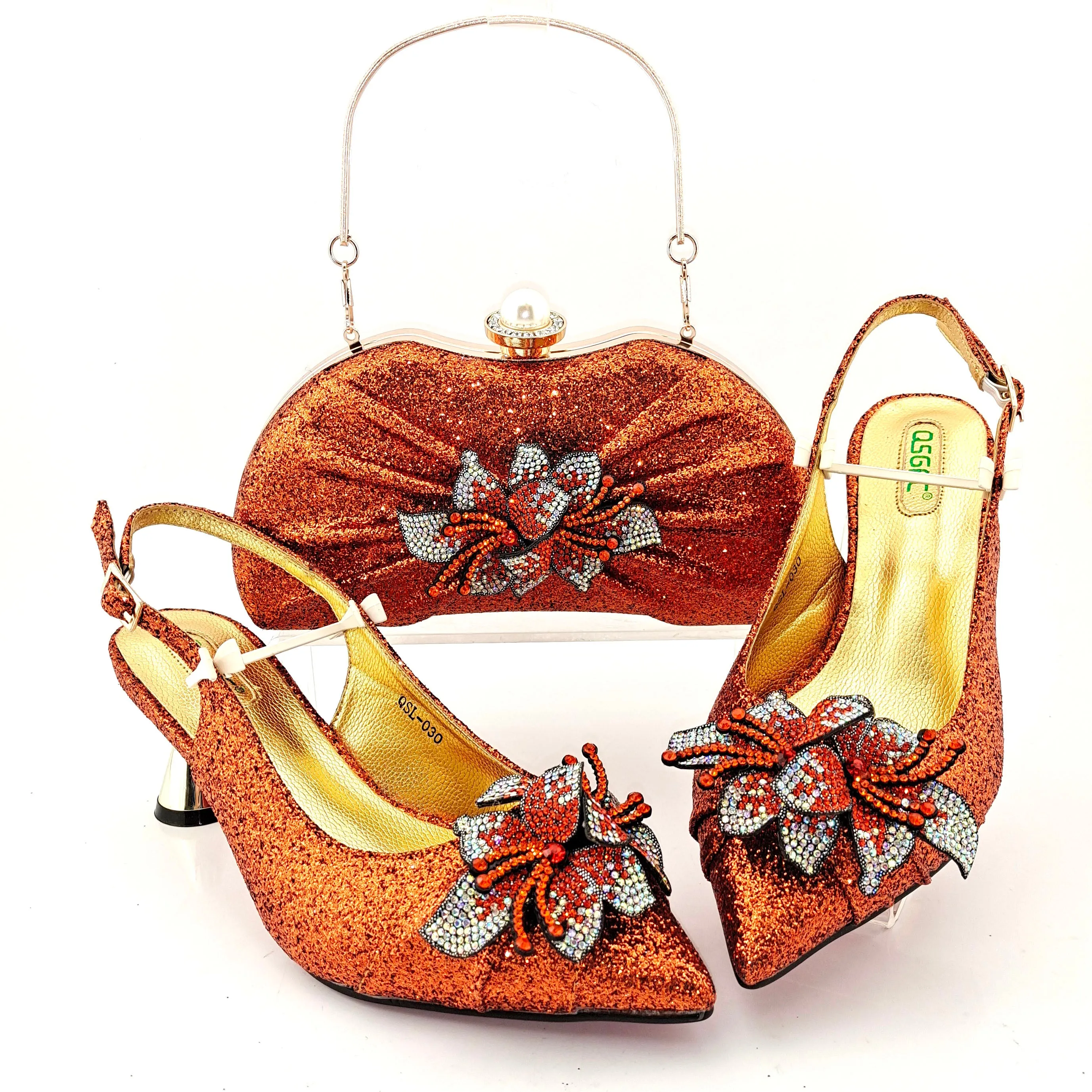 Elegant Party Women Shoes and Bag Set