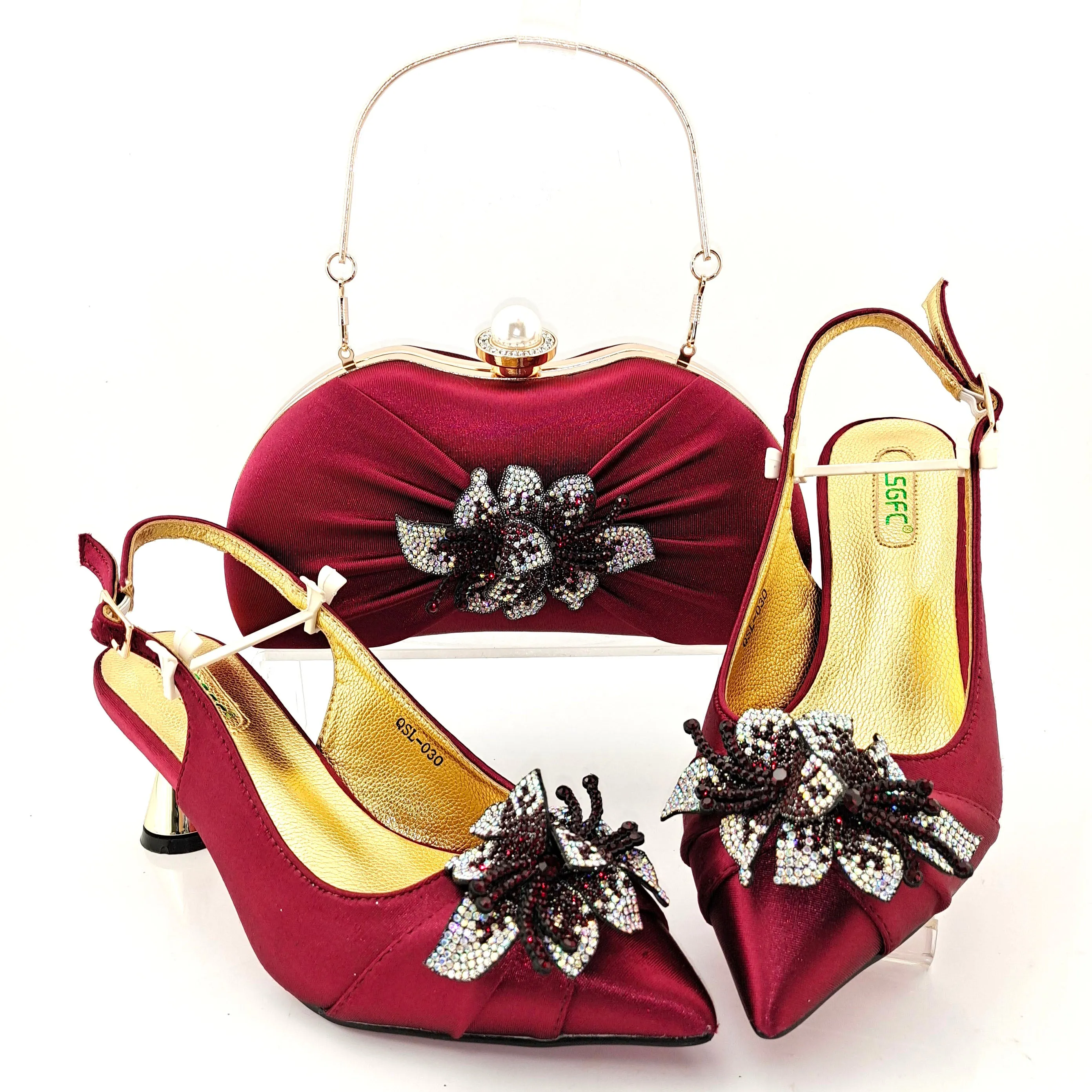 Elegant Party Women Shoes and Bag Set