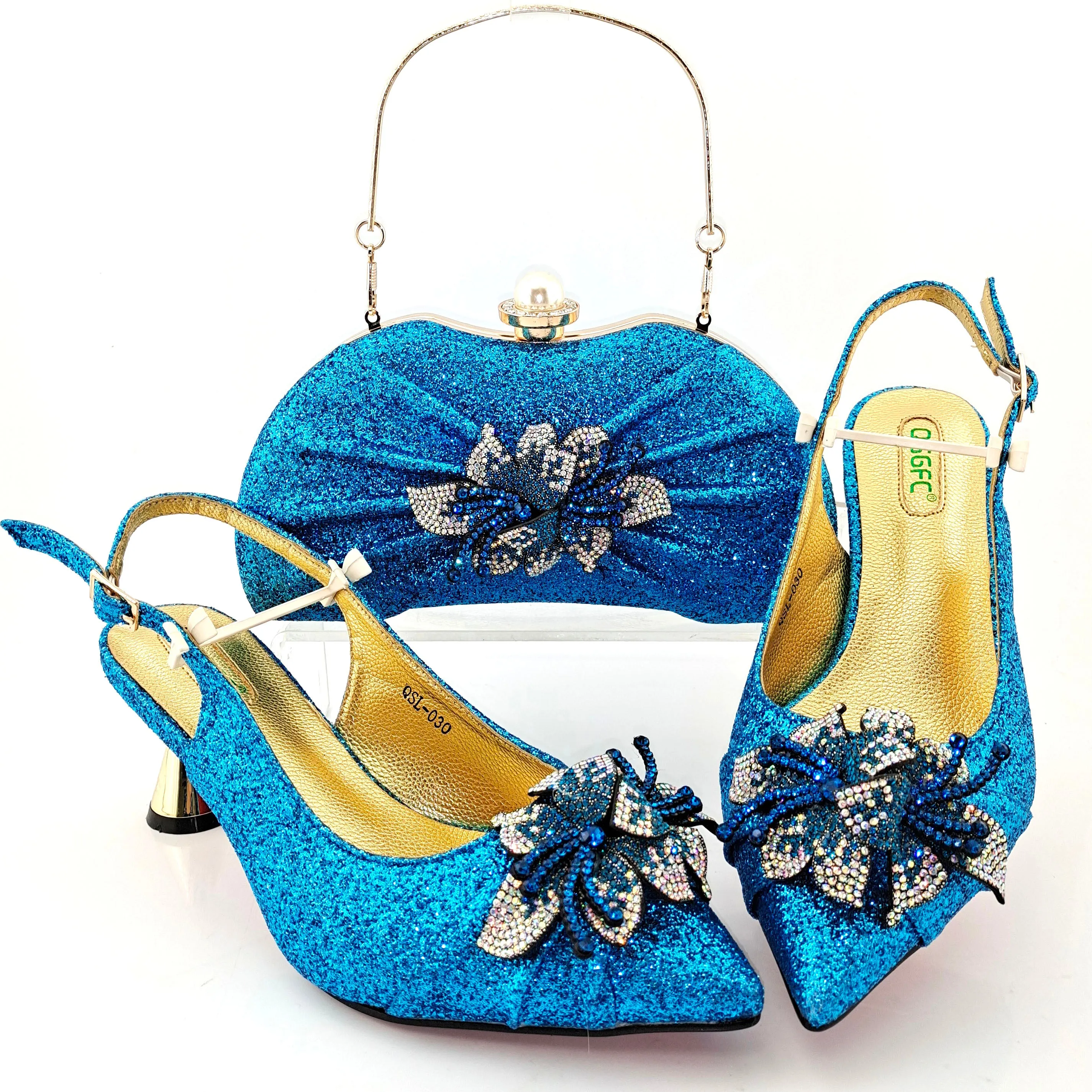 Elegant Party Women Shoes and Bag Set