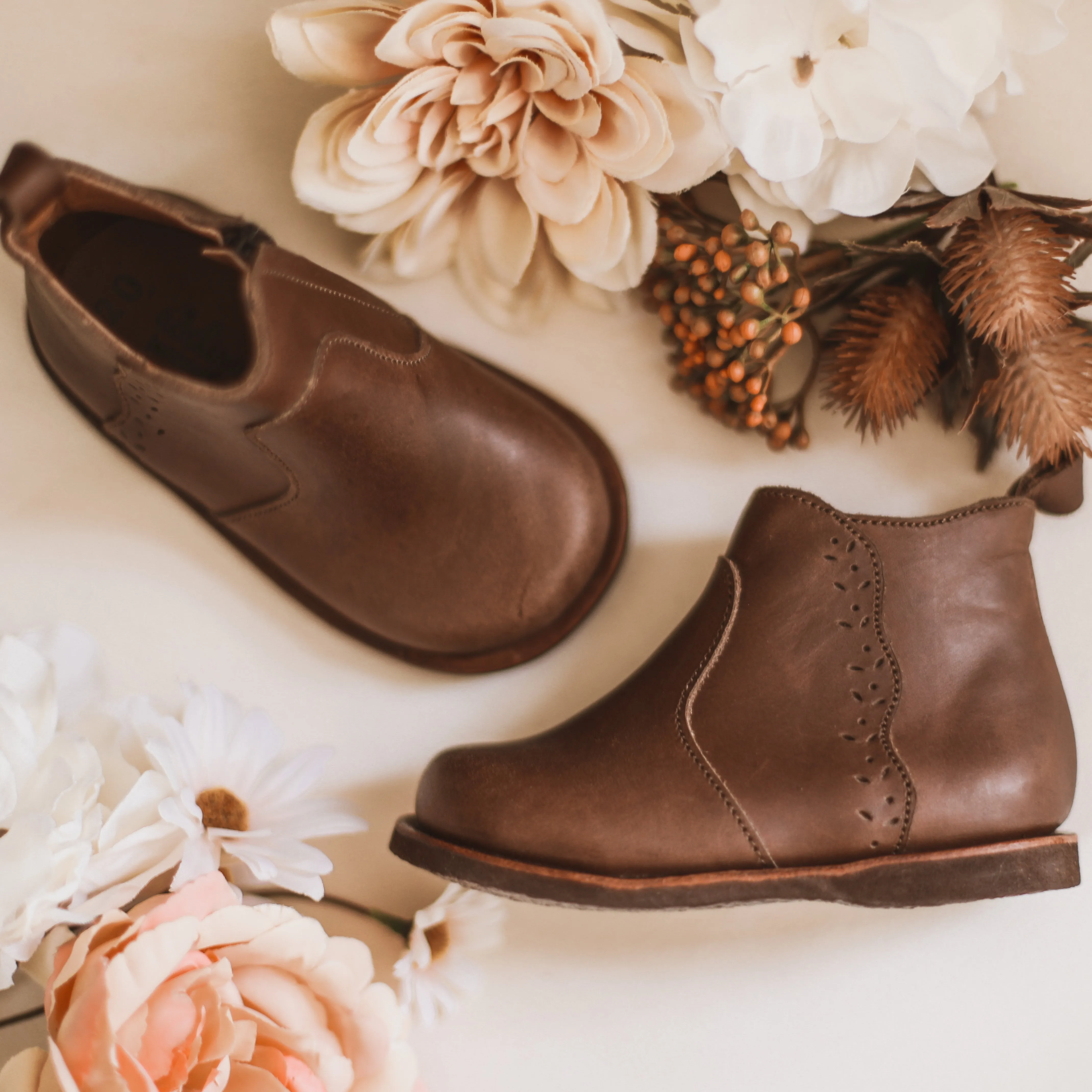 Espresso Ophelia {Children's Leather Boots}