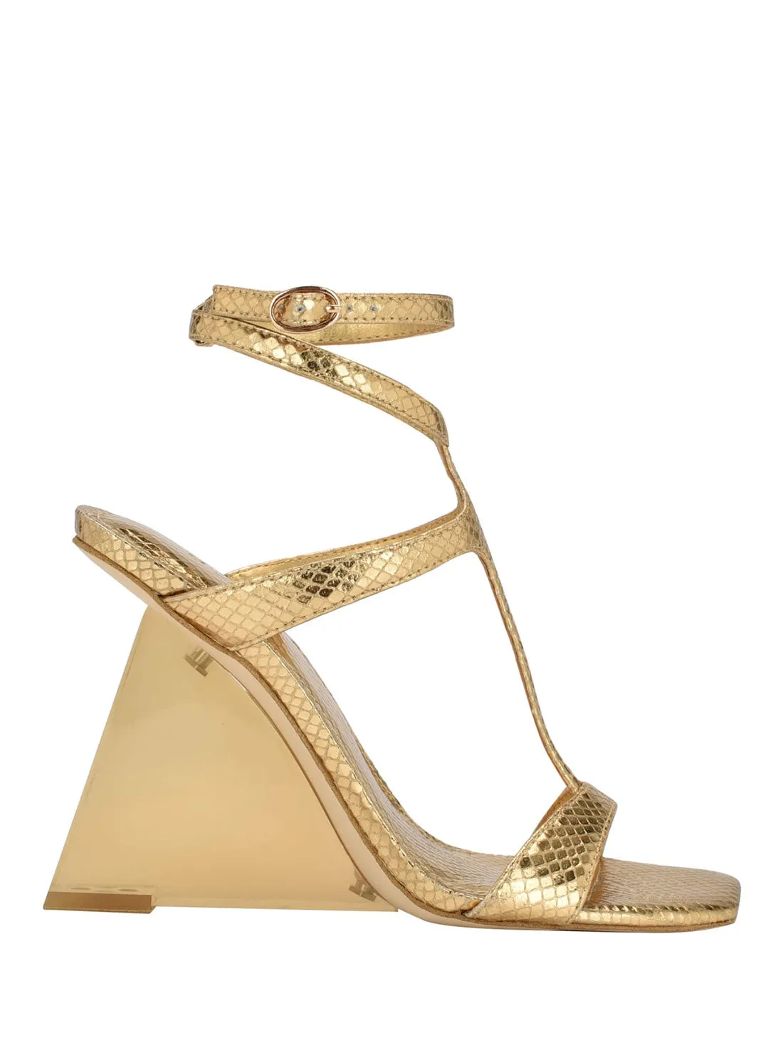 Gold Bacio Metallic High Heels