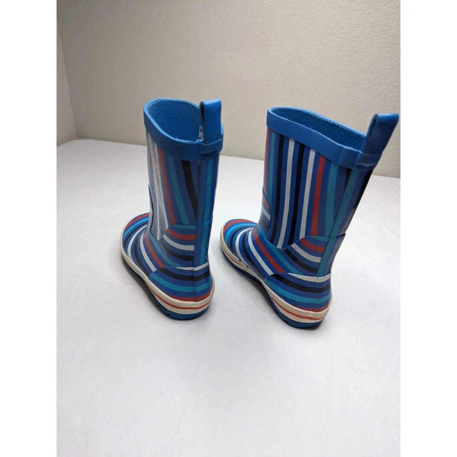 Helly Hansen Toddler Boys Sz 12 Rain Boots Blue Red White Striped