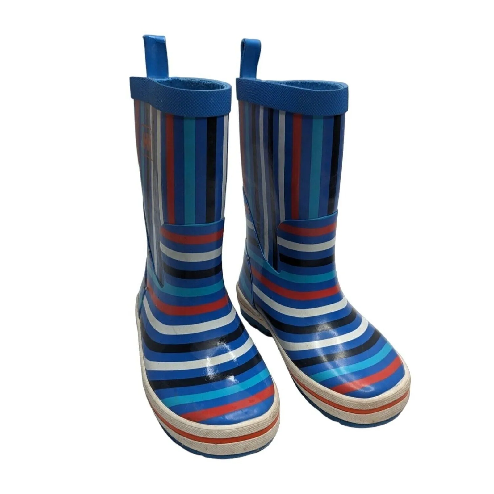 Helly Hansen Toddler Boys Sz 12 Rain Boots Blue Red White Striped