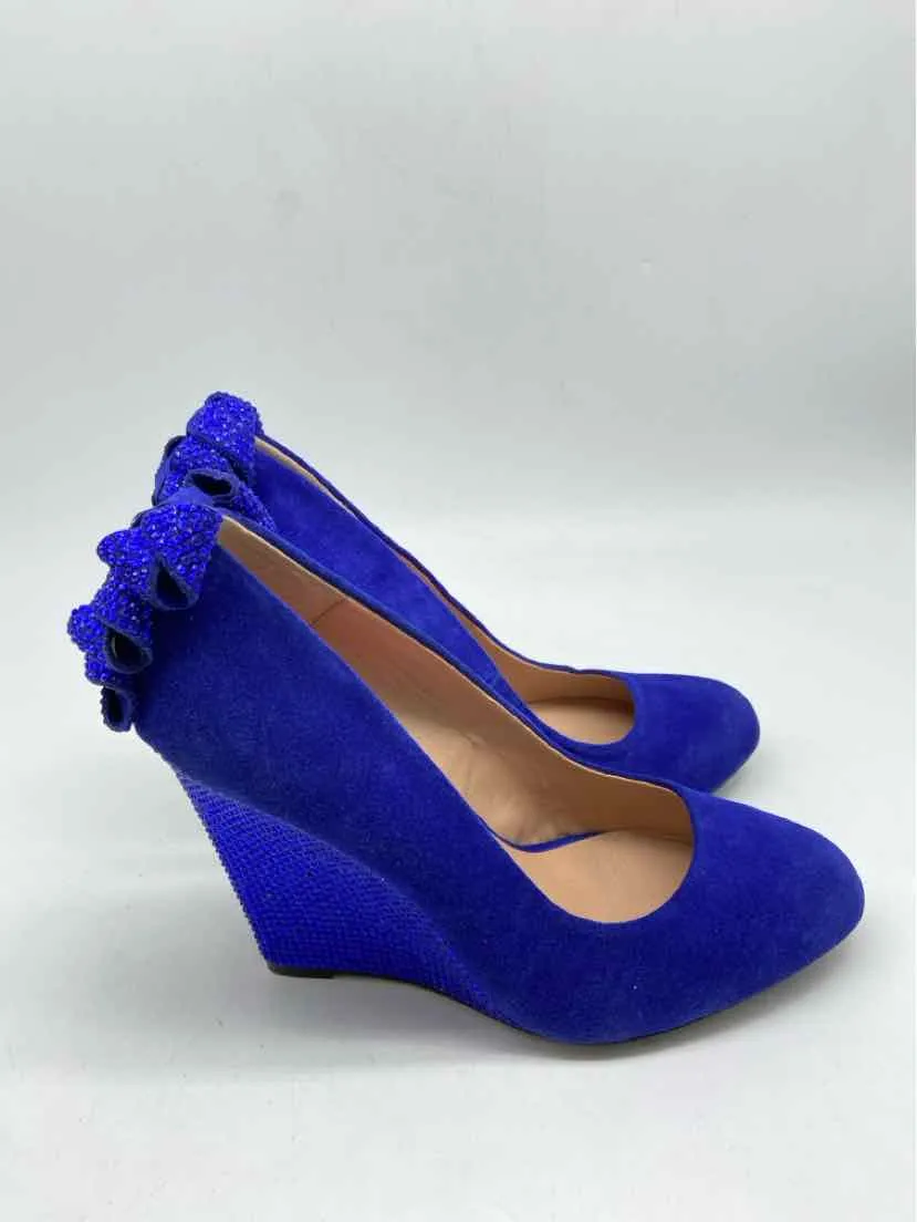 Pre-Owned Betsey Johnson Blue Size 8.5 Wedge Heels