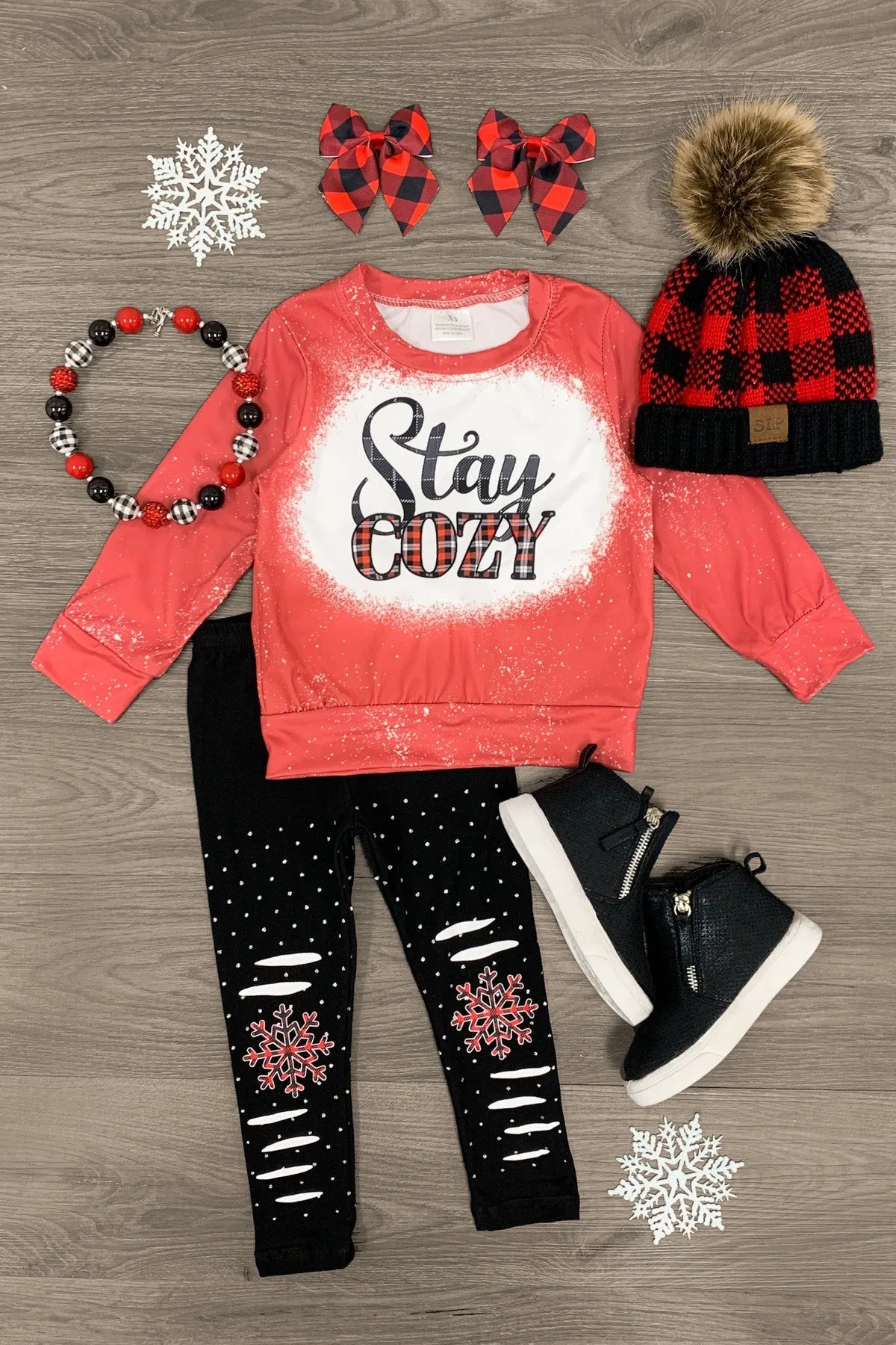 "Stay Cozy" Snowflake Legging Set