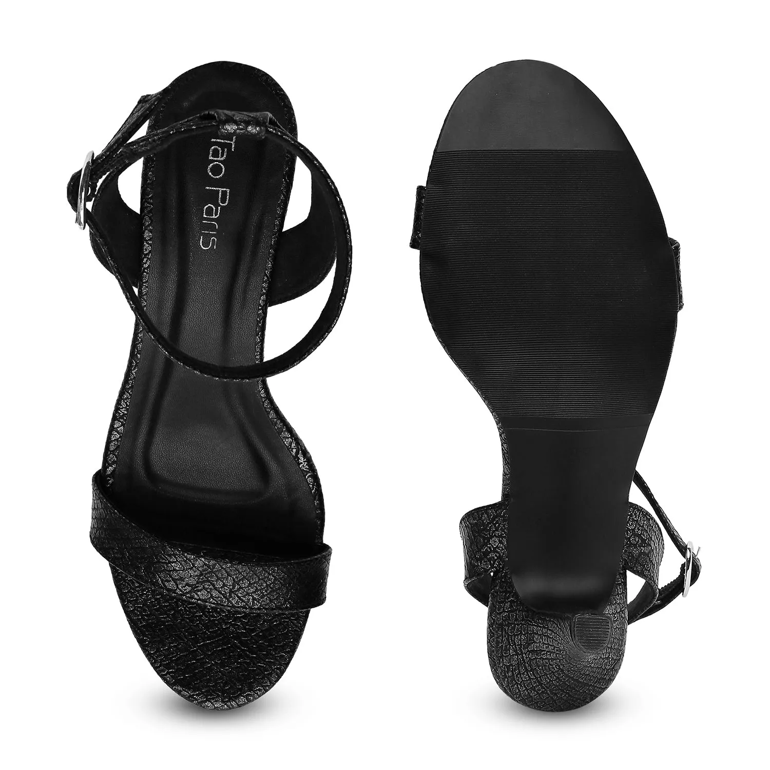 Tao Paris Flo 10010-03 Solid Black Sandals